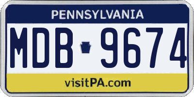 PA license plate MDB9674