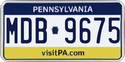 PA license plate MDB9675