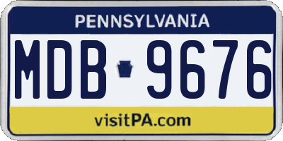 PA license plate MDB9676