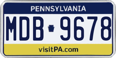PA license plate MDB9678
