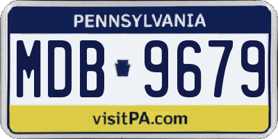PA license plate MDB9679