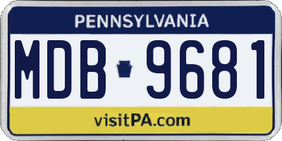 PA license plate MDB9681