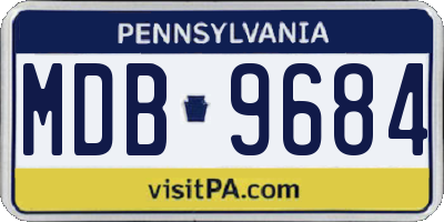 PA license plate MDB9684