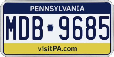 PA license plate MDB9685
