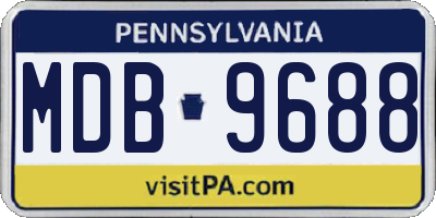 PA license plate MDB9688