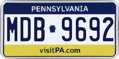 PA license plate MDB9692