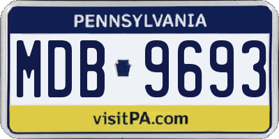 PA license plate MDB9693