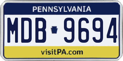 PA license plate MDB9694