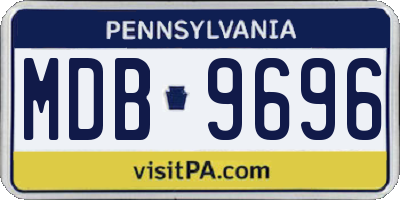 PA license plate MDB9696