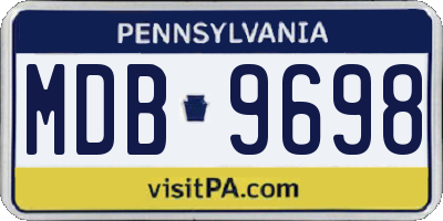 PA license plate MDB9698
