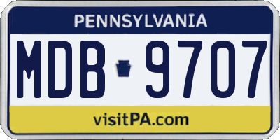 PA license plate MDB9707