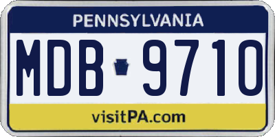 PA license plate MDB9710