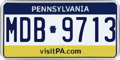 PA license plate MDB9713