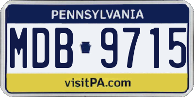 PA license plate MDB9715
