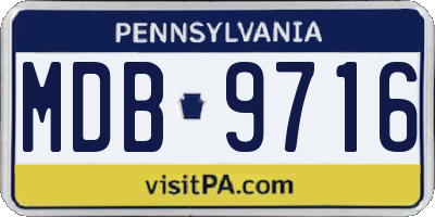 PA license plate MDB9716