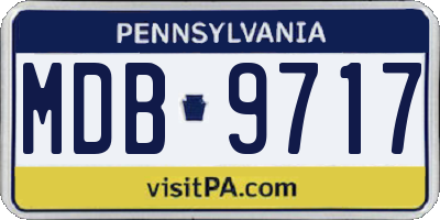 PA license plate MDB9717