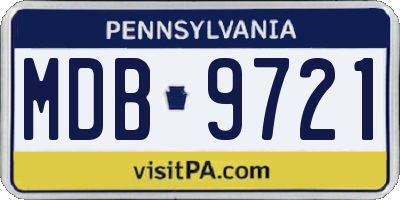 PA license plate MDB9721