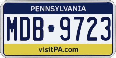 PA license plate MDB9723