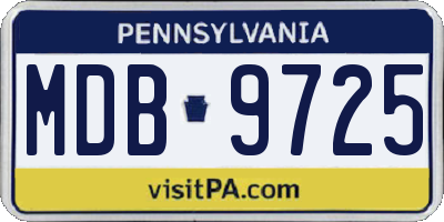 PA license plate MDB9725