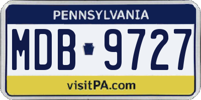 PA license plate MDB9727