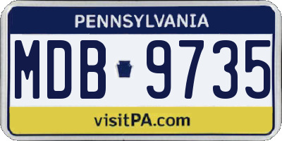 PA license plate MDB9735