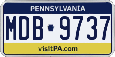 PA license plate MDB9737