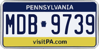 PA license plate MDB9739
