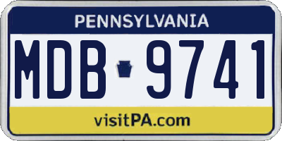 PA license plate MDB9741