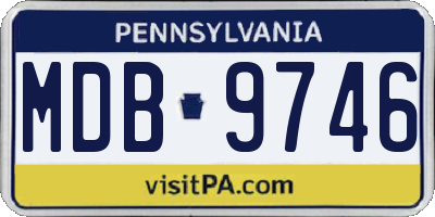 PA license plate MDB9746
