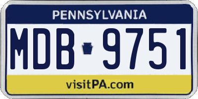 PA license plate MDB9751
