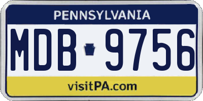 PA license plate MDB9756