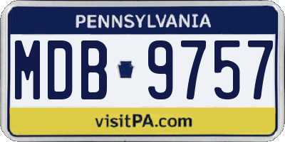 PA license plate MDB9757