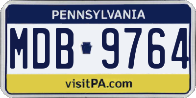 PA license plate MDB9764