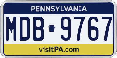 PA license plate MDB9767