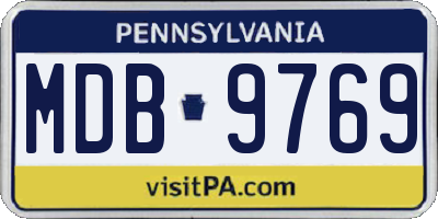 PA license plate MDB9769