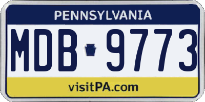 PA license plate MDB9773
