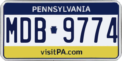 PA license plate MDB9774