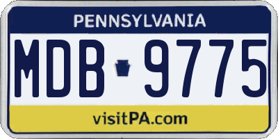 PA license plate MDB9775