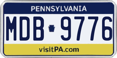 PA license plate MDB9776