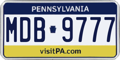 PA license plate MDB9777