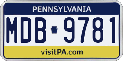 PA license plate MDB9781