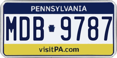 PA license plate MDB9787