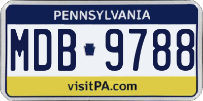 PA license plate MDB9788