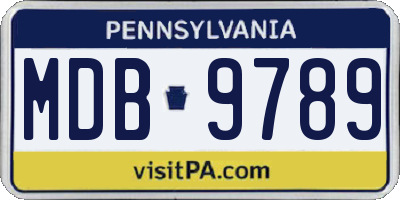 PA license plate MDB9789