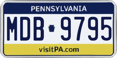 PA license plate MDB9795