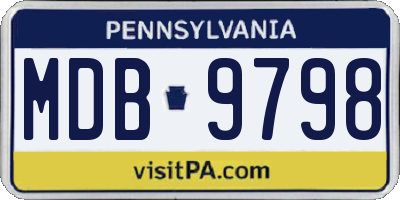 PA license plate MDB9798
