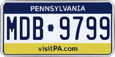 PA license plate MDB9799