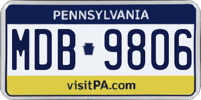 PA license plate MDB9806