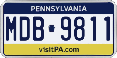 PA license plate MDB9811