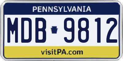 PA license plate MDB9812